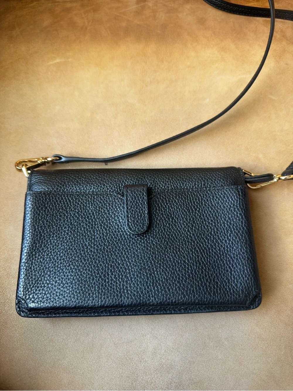 Michael Kors Black Pebbled Leather Crossbody Wallet
